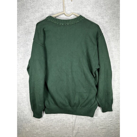 Liz Claiborne Womens Plus Size 1 Crewneck Green Striped Sweater 100% Cotton - Picture 5 of 5